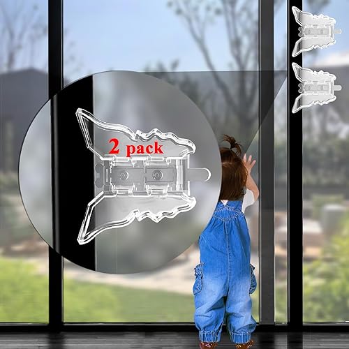 Cerradura de puerta corredera para seguridad infantil,Paquete de 2 cerraduras para niños de puerta corredera,Cerradura de puerta corredera de vidrio