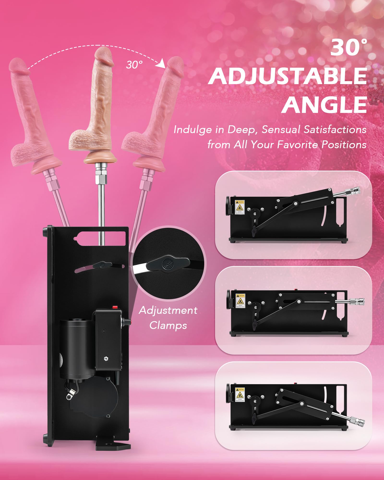 Y-NOT APP Controlled Automatic Thrusting Machine, Electric Dildo Machine with 14 Speeds & 6 Modes for Women Men Couples, Adjustable Adult Sex Toy with Attachments for Vaginal Anal Masturbation, Black: Black APP Control