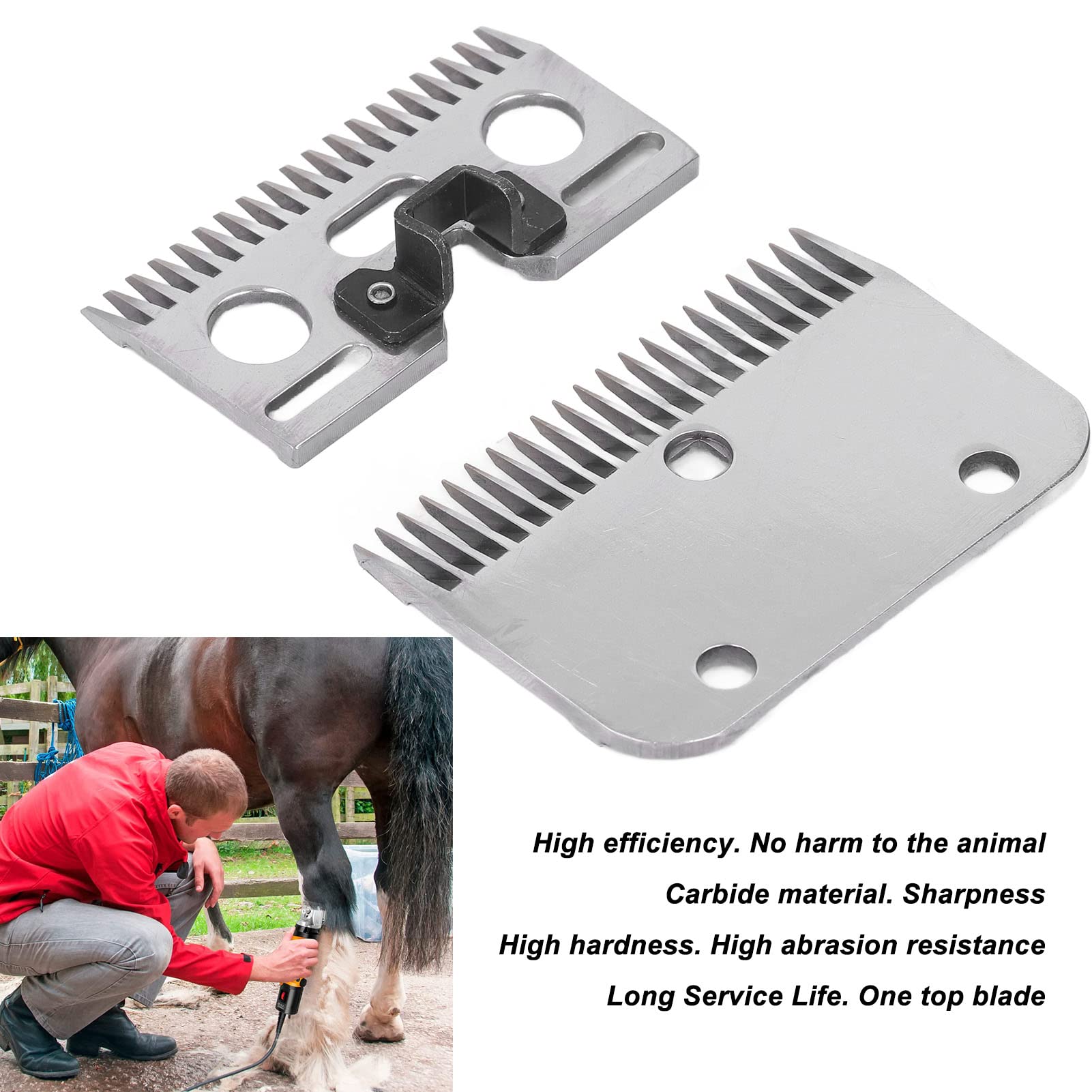 Fyearfly Cuchillas De Esquila De Ovejas, 21 Dientes El Cuidado De Caballos Cuchilla De Tijeras Eléctricas, Cortadoras De Ganado Para Mascotas, Cuchillas De Repuesto Para Ganado Equino, Cabra, Corderos
