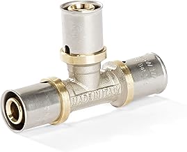 H2O-Flex® Press Fitting T-Piece 16 x 2.0 mm for Composite Pipe 2.0 mm DVGW Aluminium Composite Pipe Multilayer Composite Pipe Pack of 16