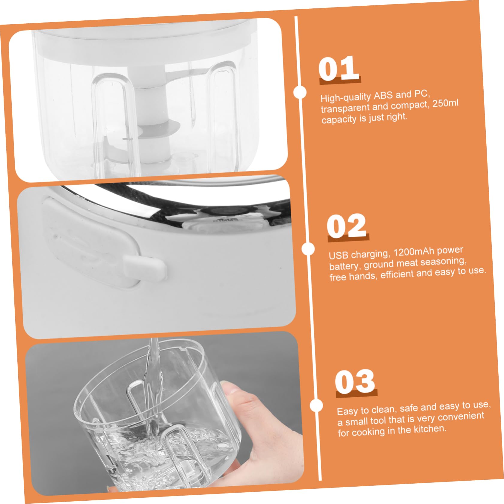 Cabilock Trituradora De De Cocina Usb De Alimentos Procesador De Alimentos Para Bebés Mini Machacador De