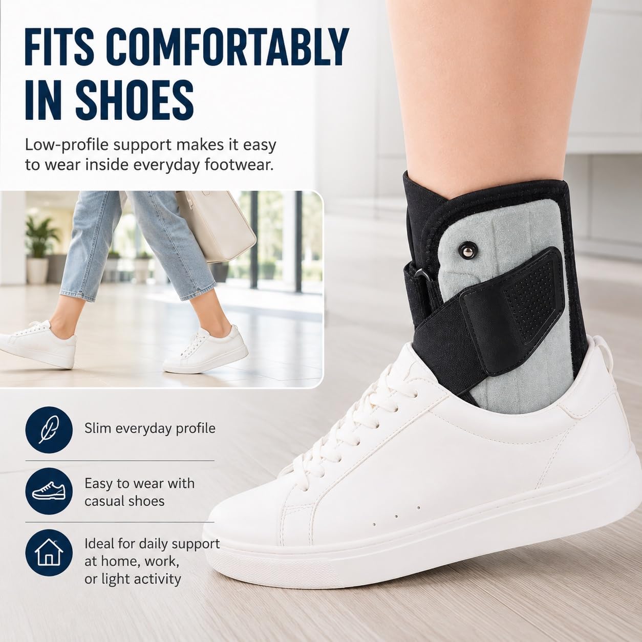 Genérico Tobillera Ajustable con Forro de airbag, para Deporte y Caminar a Diario, Modelo CJDW1147