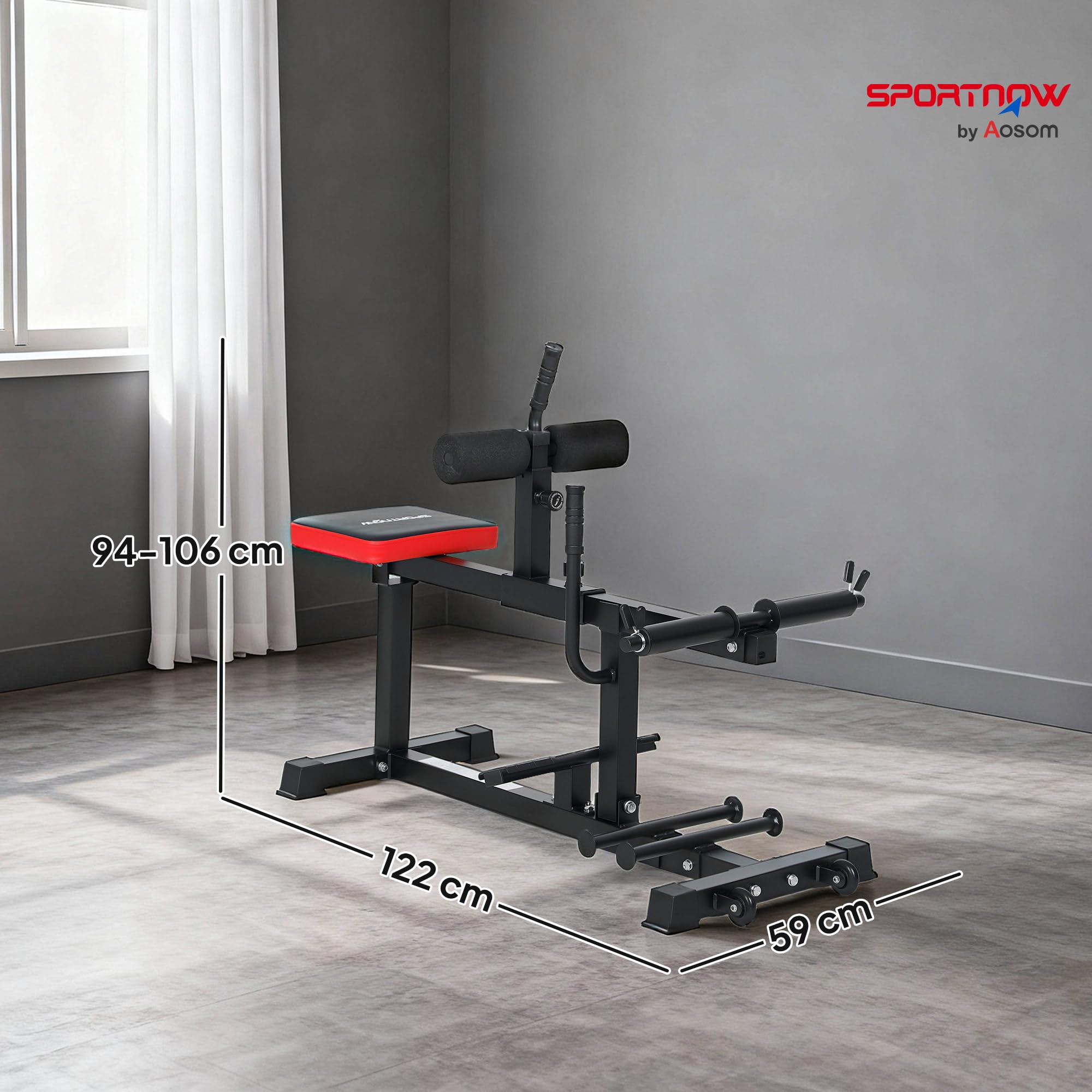 SPORTNOW Extensión de piernas, 2 en 1 ajustable, con pasadores de banda y ruedas, bicicleta estática para entrenamiento de piernas y muslos, dispositivo de fitness para el hogar y el gimnasio en casa