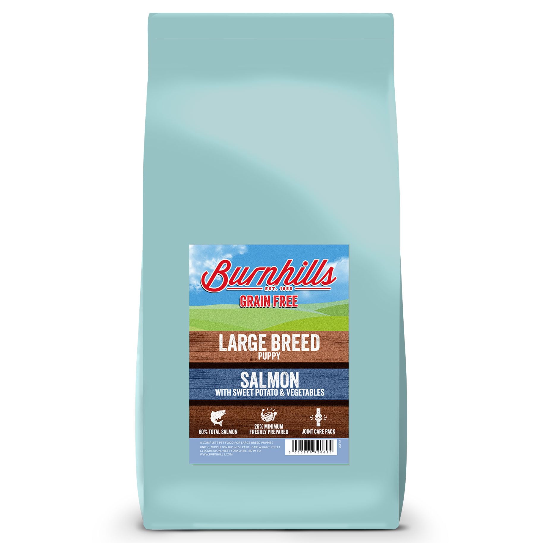 Burnhills LARGE BREED PUPPY Grain Free Salmon, Sweet Potato & Veg 12Kg