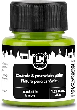 Ceramic Paint 45 ml - Green - Dishwasher Safe. Glass and Ceramic Paint, Ideal for Painting Mugs and Ceramics, Creative Projects on Glass and Porcelain