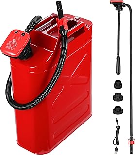 KEMIMOTO Rechargeable Fuel Transfer Pump with Automatic Shut-Off Sensor, Transfer Pump Portable 41" Hose with 3 Can Adapters, 3.2 GPM Gas Can Pump for Oil, Diesel, Gasoline