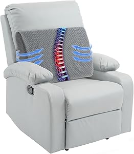 HOMBYS Lumbar Support Pillow for Recliner Chair, Memory Foam Back Support Cushion for Elderly,Extra Large Lumbar Support Pillow,Thick Backrest for Home Reading (Grey, 20“x13.5