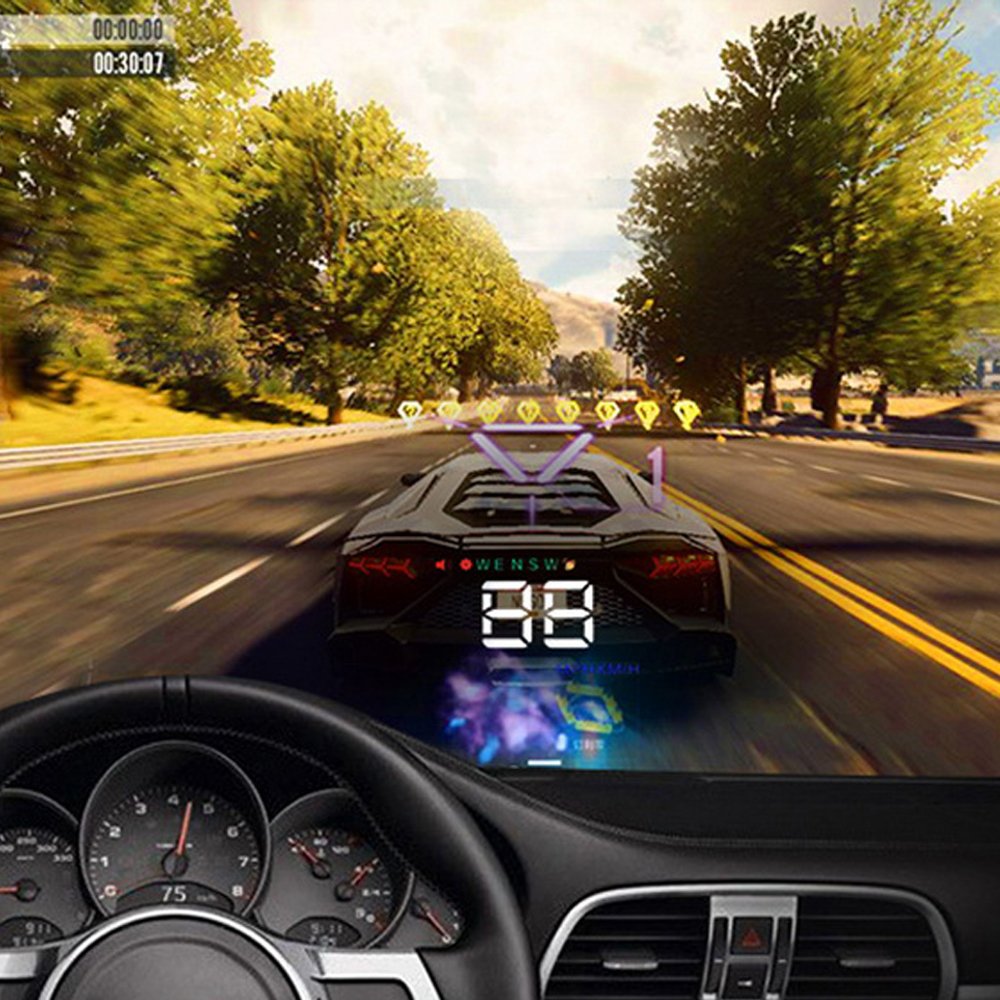PolarLander Head Up Display HUD Proiettore di velocità per Auto sul Parabrezza HUD Display Car-Styling Tachimetro Digitale Universale per Auto