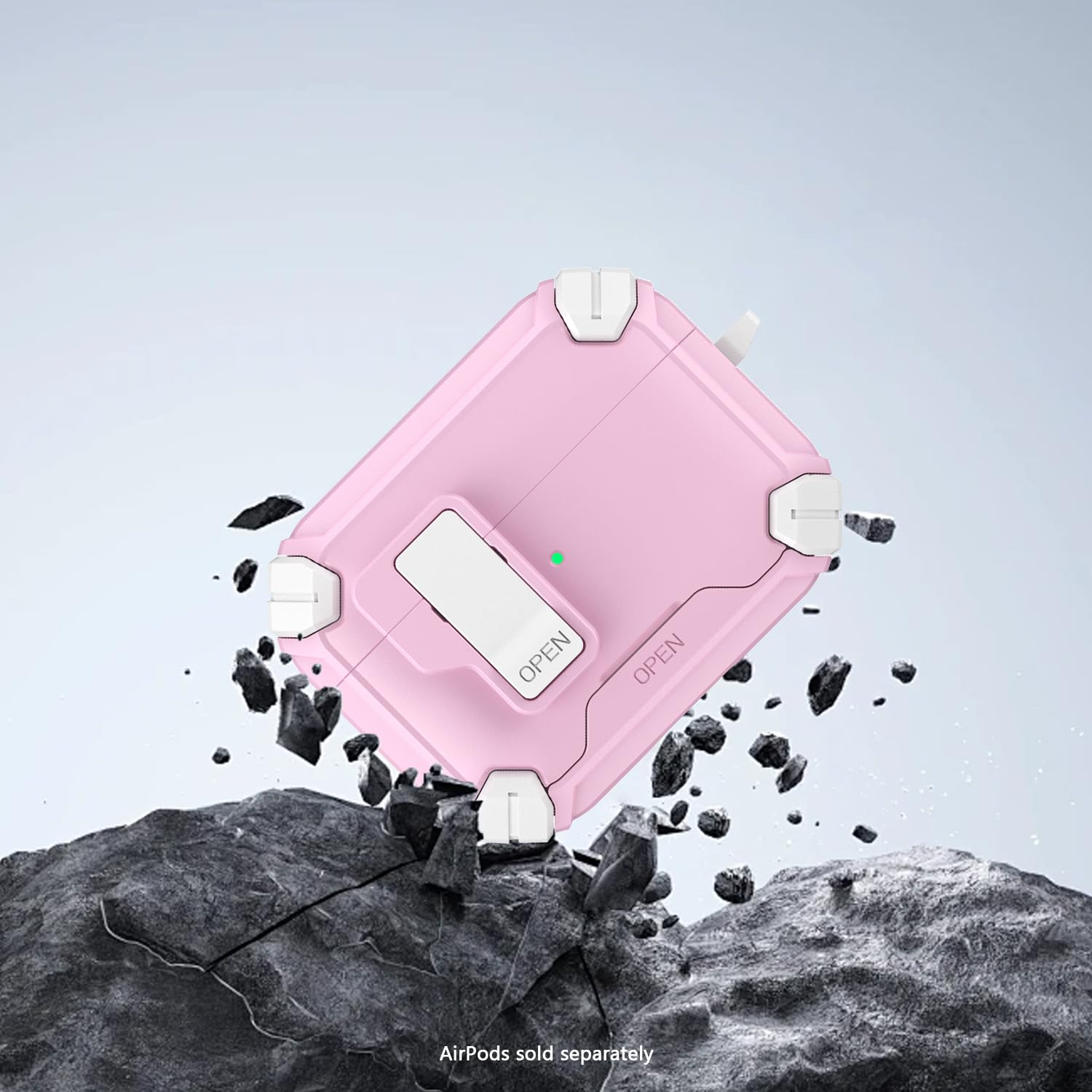 Sahara - Custodia resistente con serratura di sicurezza serie Raider, compatibile con MagSafe per AirPods Pro 3, Desert Rose, (HP00220)