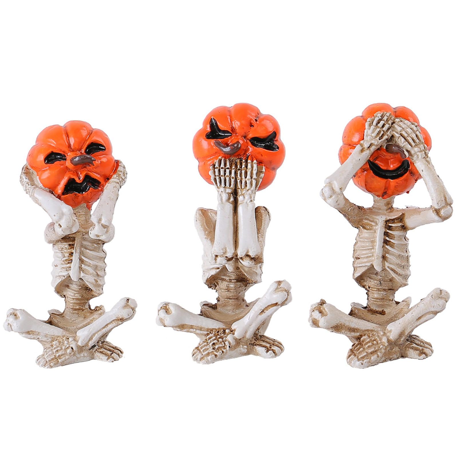 Figurines de collection réalistes de crâne de citrouille en résine d'art