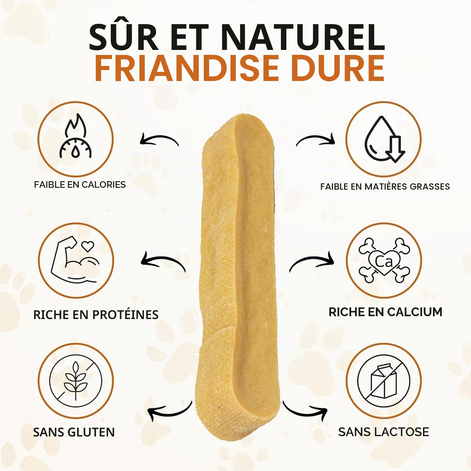 Wildfang® Fromage de Yak, Jouet pour Chien à Mâcher, Moyen pour Chiens de 5 à 25 kg – Bâtonnet Dentaire, Dureté Fromage de l'Himalaya, Churpi, Friandise d'Éducation Chiot et Chien, env 72 g, Lot de 6