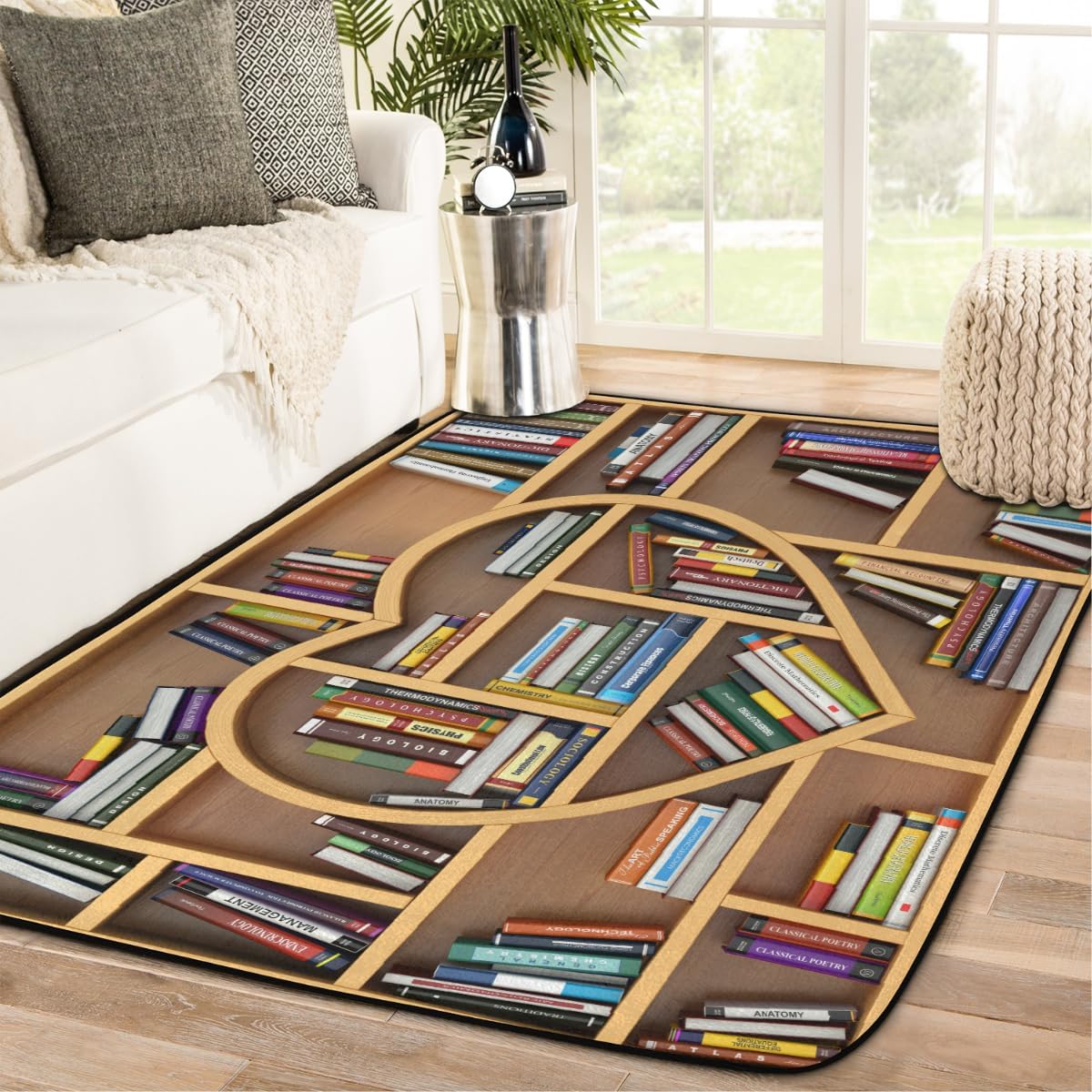 Bathroom Rug Mat 48”x72”/4’x6’, Non Slip Rug Pads for Hardwood Floors and Tiles, Reusable and Washable Tape for Area Rugs, Dual Sided Adhesive Gripper Keep Corners Flat