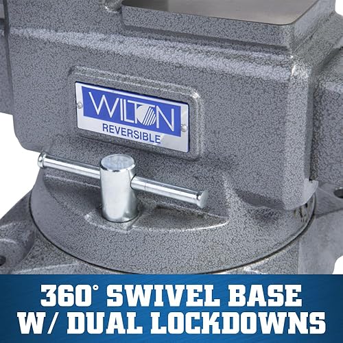 Miniatura 19 de Wilton Tornillo de banco reversible, 8 pulgadas de ancho de mandíbula, 9-1/4 pulgadas y 14-1/2 pulgadas de apertura de mandíbula, garganta de 4-3/4