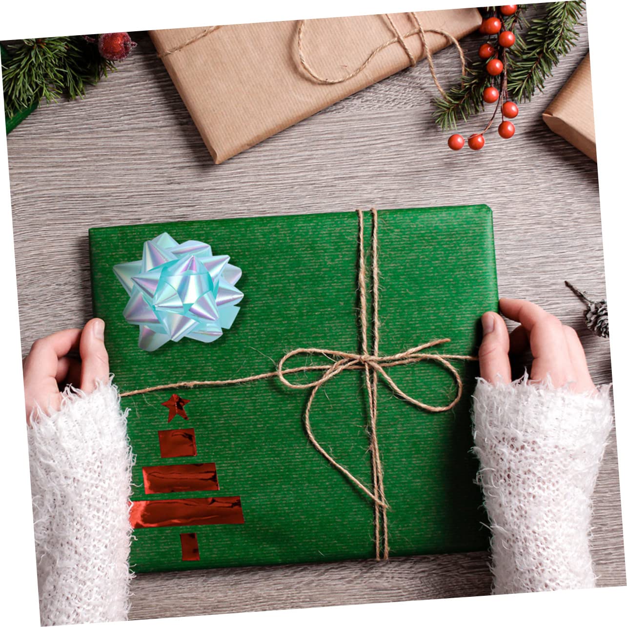 SOLUSTRE 150pezzi Fiocchi Decorativi Nastro Per Regali Con Design Fiori Per Decorazioni Festive e Incarti Facili Da Utilizzare e Realizzati Sicuro