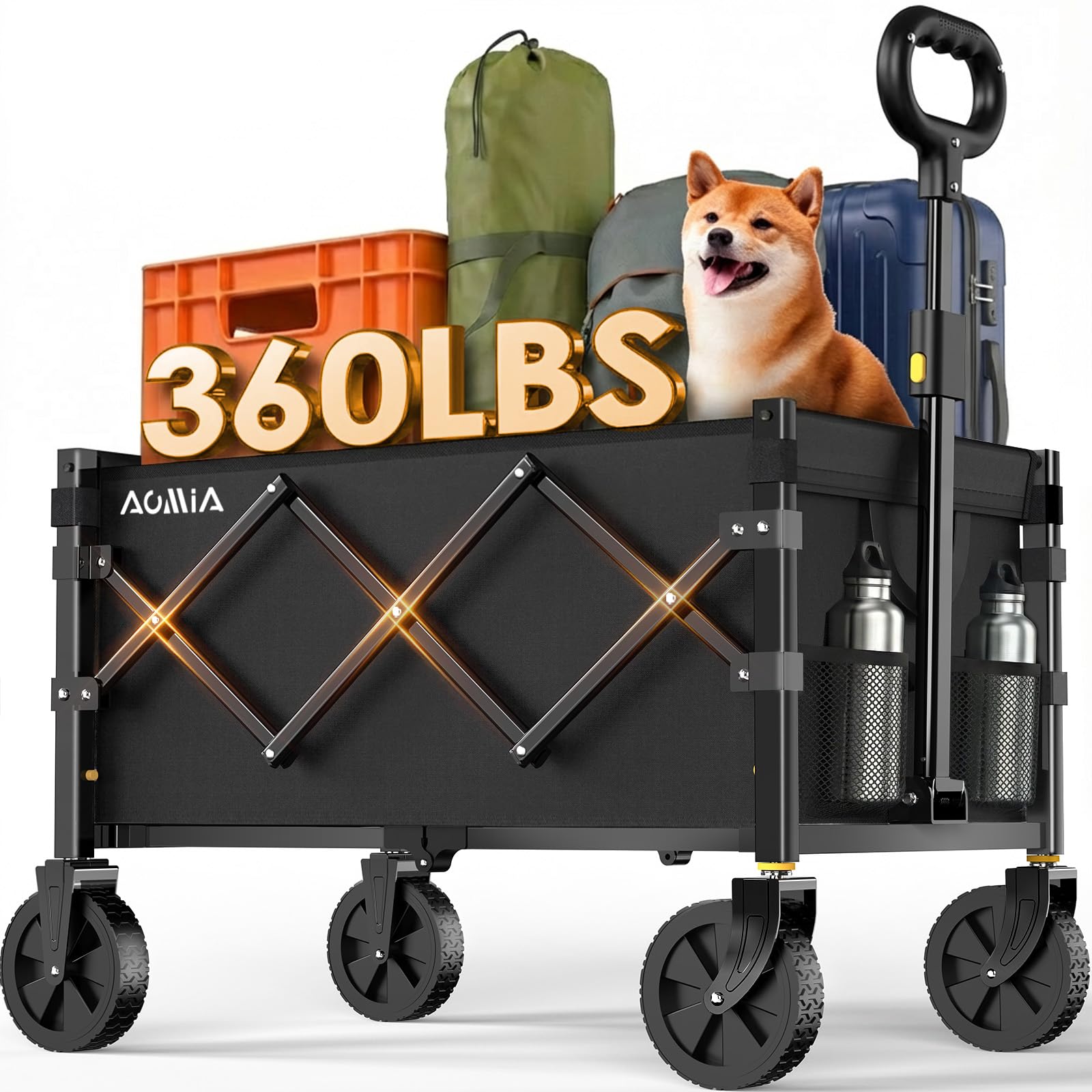 15% Off AOMIA Heavy Duty Collapsible Wagon with 360LBS Capacity