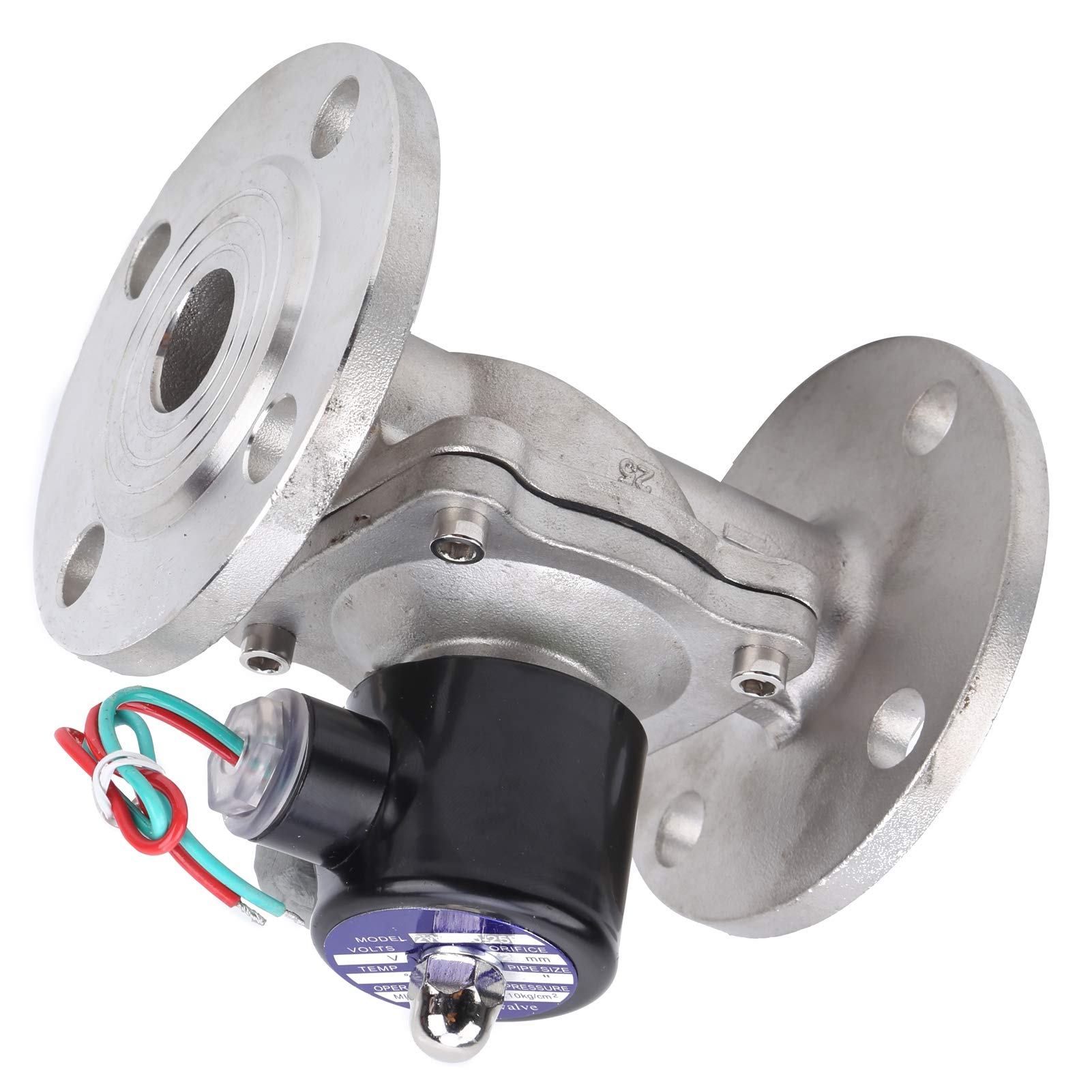 Cocoarm Elettrovalvola Elettrovalvola Acqua in Acciaio Inossidabile G1in DC12V Ad Azione Diretta 304 NBR da 0 a 1,0 MPa da 23 a 176 F per il Controllo dell'Acqua, Aria e Olio Nei Sistemi