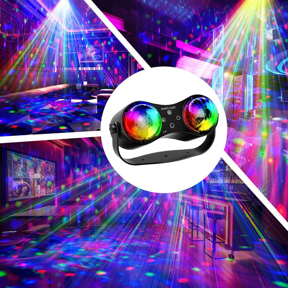 Luci Da Discoteca"Double Ball" 3-In-1,Effetti Spettacolari,Con Telecomando