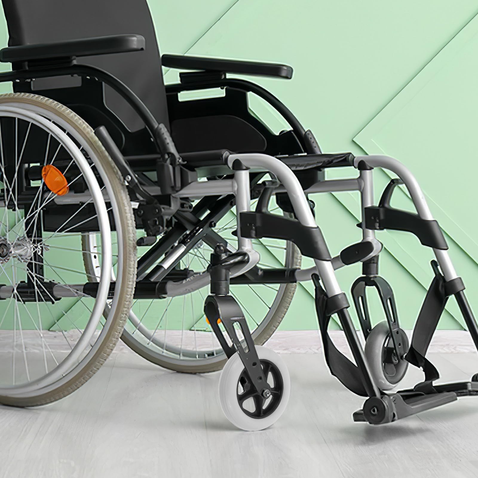Ruedas de Repuesto para Andador 2 Piezas Pvc Gris Delanteras | Compatibles Sillas Motrices y Carritos Pequeños, Fácil Instalación, para Compras y Transporte