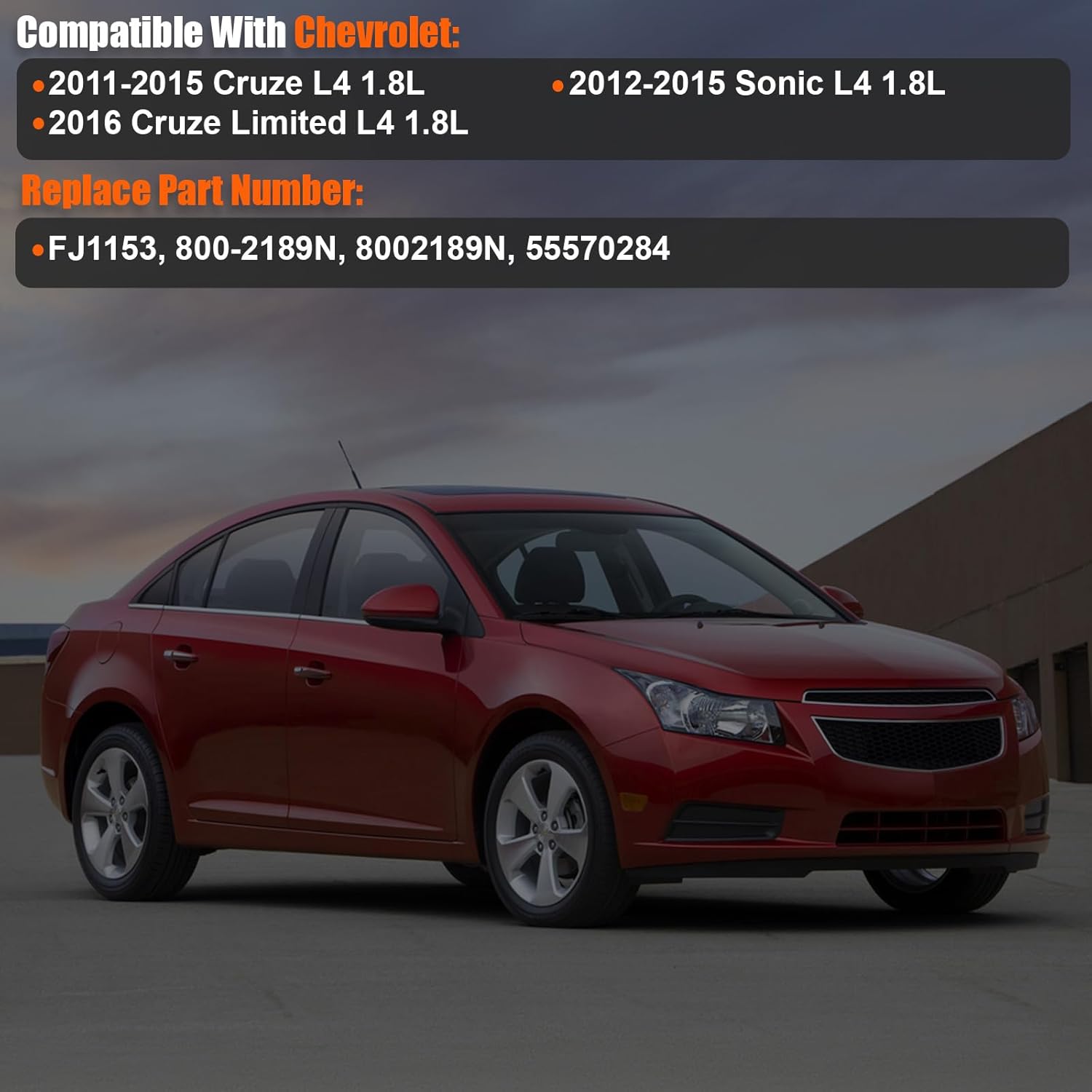 2011-2016 4Pcs Fuel Injectors Compatible for Chevrolet Chevy Cruze 2011-2015, Cruze Limited 2016, Sonic 2012-2015 L4 1.8L Replace FJ1153 55570284 217-3433