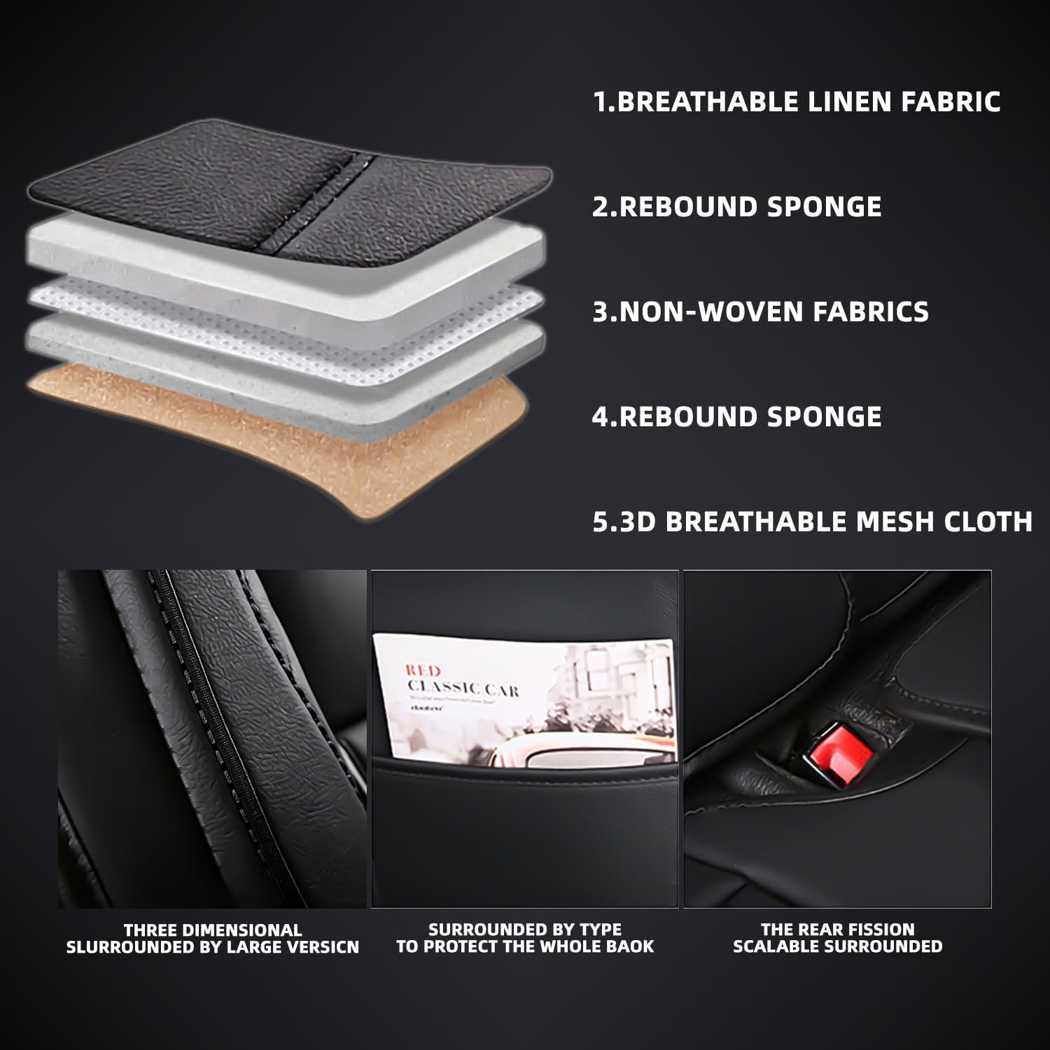 Green orange Leather Car Seat Covers Full Set Universal Fit for Most Cars,SUVs and Sedans, Fit for Jeep Wrangler Seat Covers 2007-2026 Full Set, Waterproof, 5 Car Seat Protectors, Front and Rear