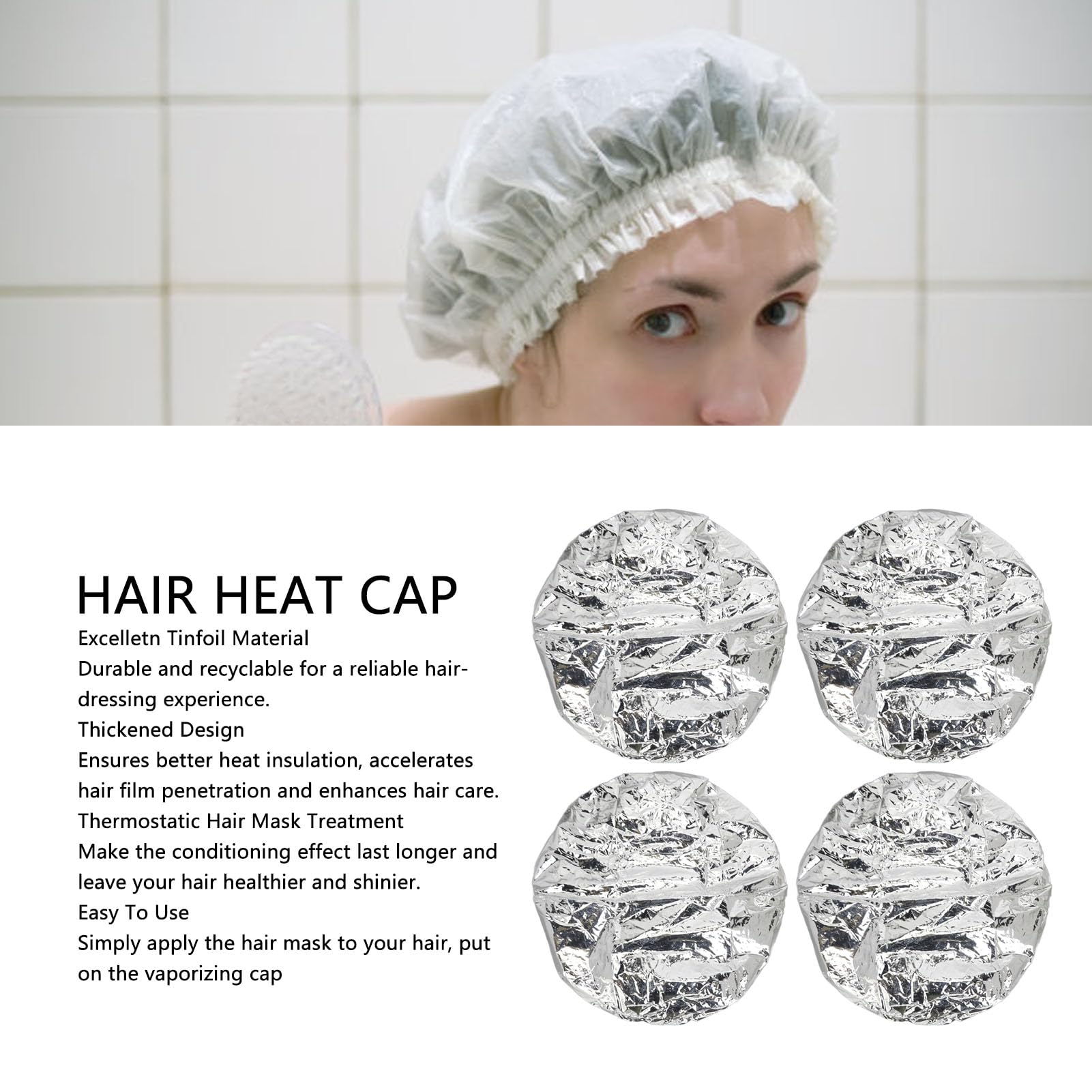 Cuffia per Vapore per Acconciature da 10 Pezzi, Cuffia per Capelli in Carta Stagnola, Cuffia Termica per Condizionamento Profondo Ispessita Riutilizzabile per la Casa