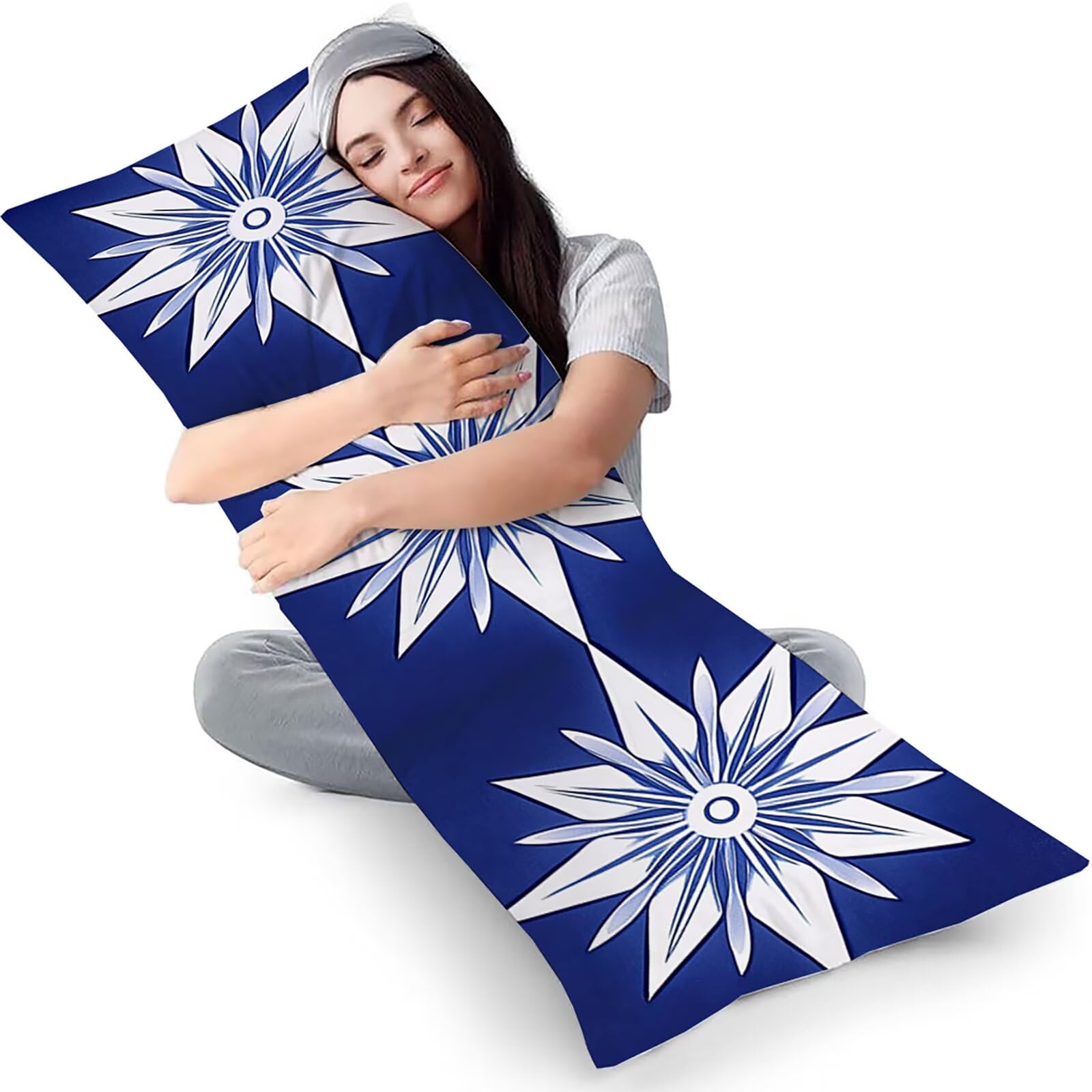 Federe Cuscini Divano Lungo 60 x 160 cm in Velluto Morbido, Blu Cuscini per Divano con Cerniera a Scomparsa, Decorativo Federa per Cuscino Grande per Soggiorno Camera da Letto, Astratto 1 Pezzo f0-294