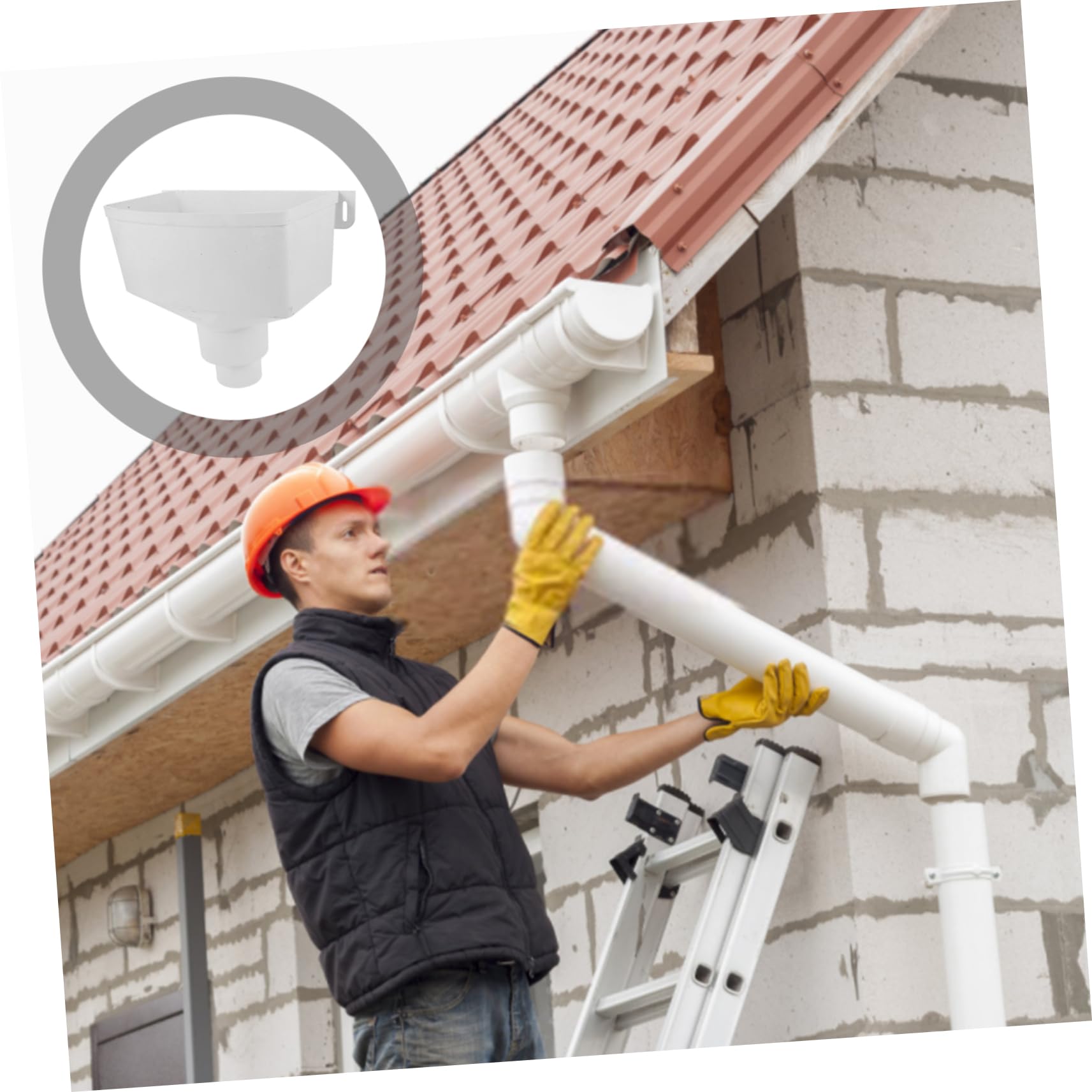Pvc Dachrinnenadapterteil 75 110 Weiß, Fallrohrverbinder
