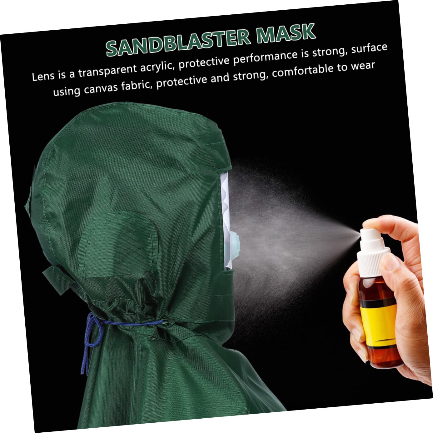 Lurrose Sandstrahlhelm mit Transparenter Acrylscheibe und Halsgummiband