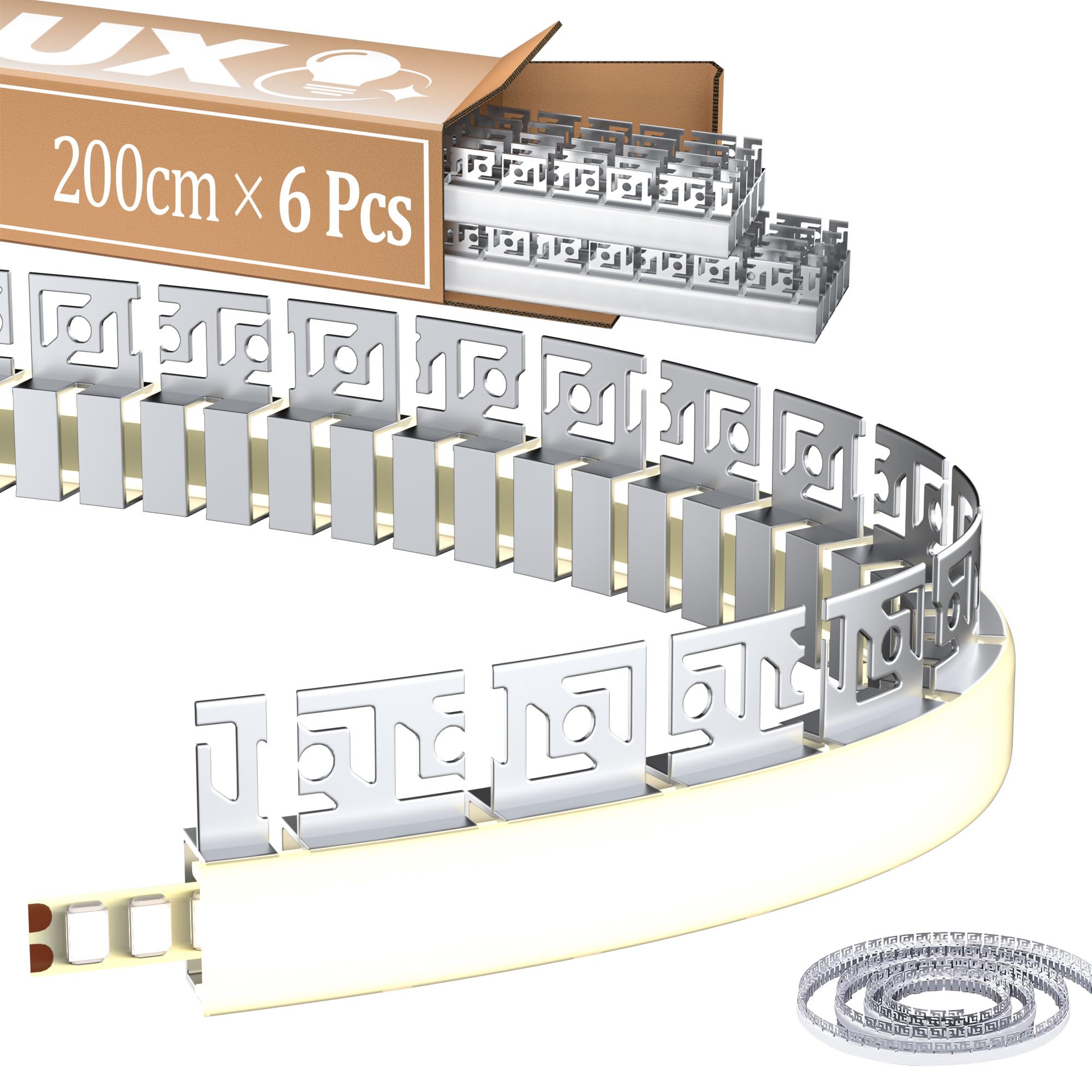 Profilo flessibile per cartongesso, 2 m × 6, in alluminio, per cartongesso, 40 x 12,5 mm, per soffitto e parete, profilo di montaggio per strisce LED fino a 18 mm, linea guida ideale per curve