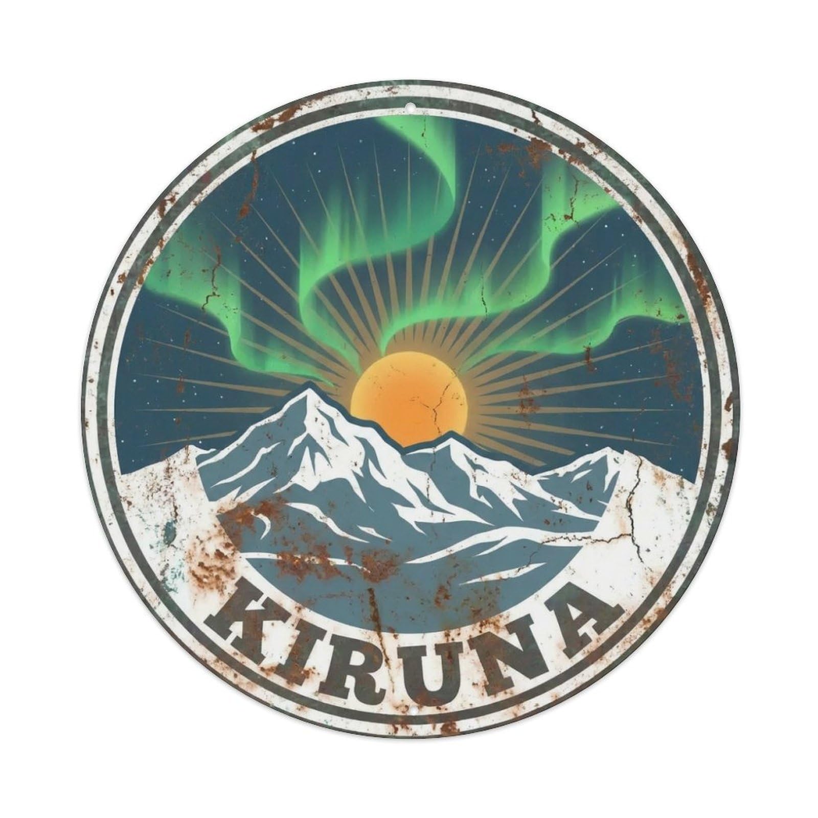 Retro Sweden Travel Kiruna Metal Tin Sign