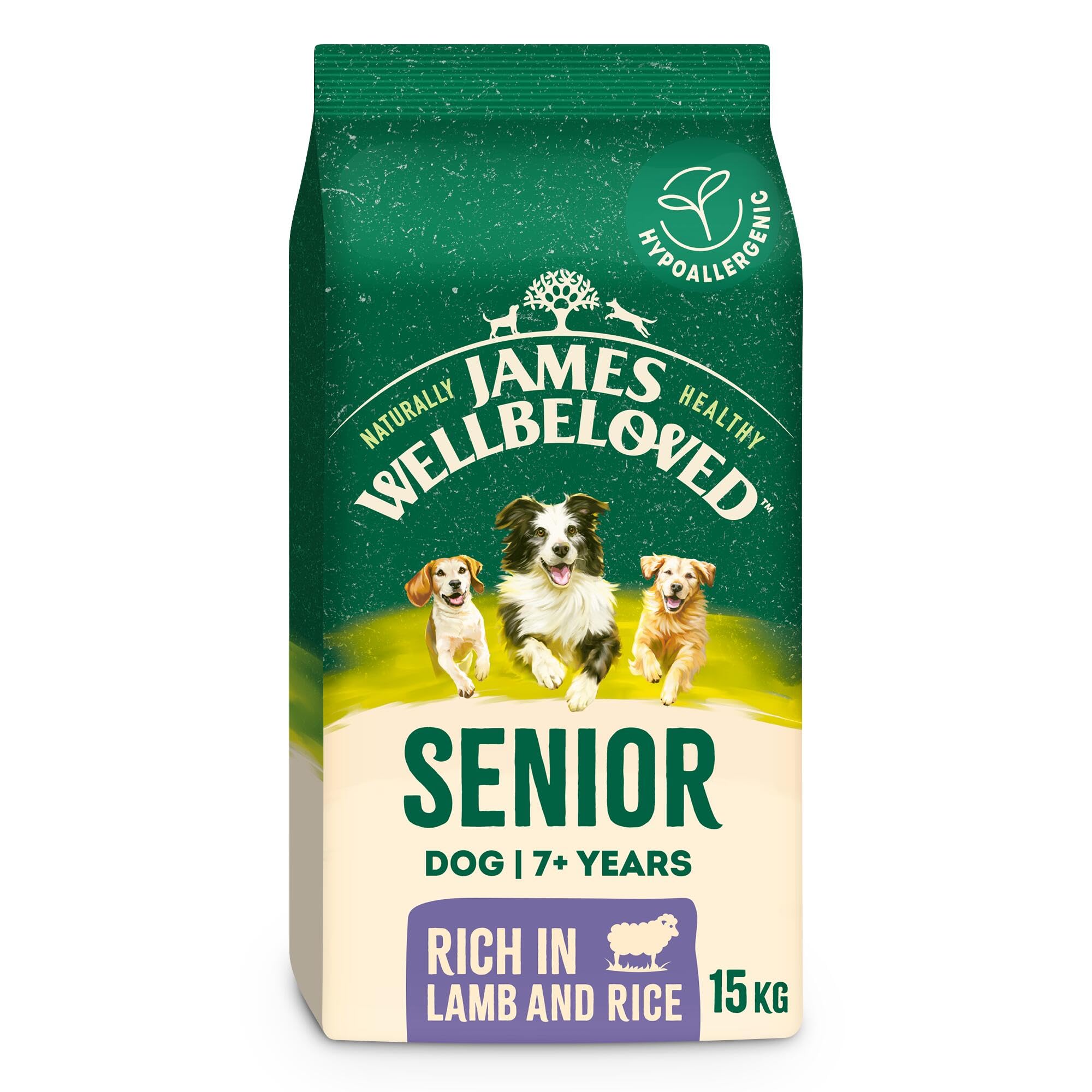 James Wellbeloved Dog Senior Hypoallergenic Dry Food Lamb and Rice 15 kg