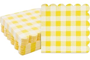 BLUE PANDA 6.5 Inch Gingham Paper Napkins