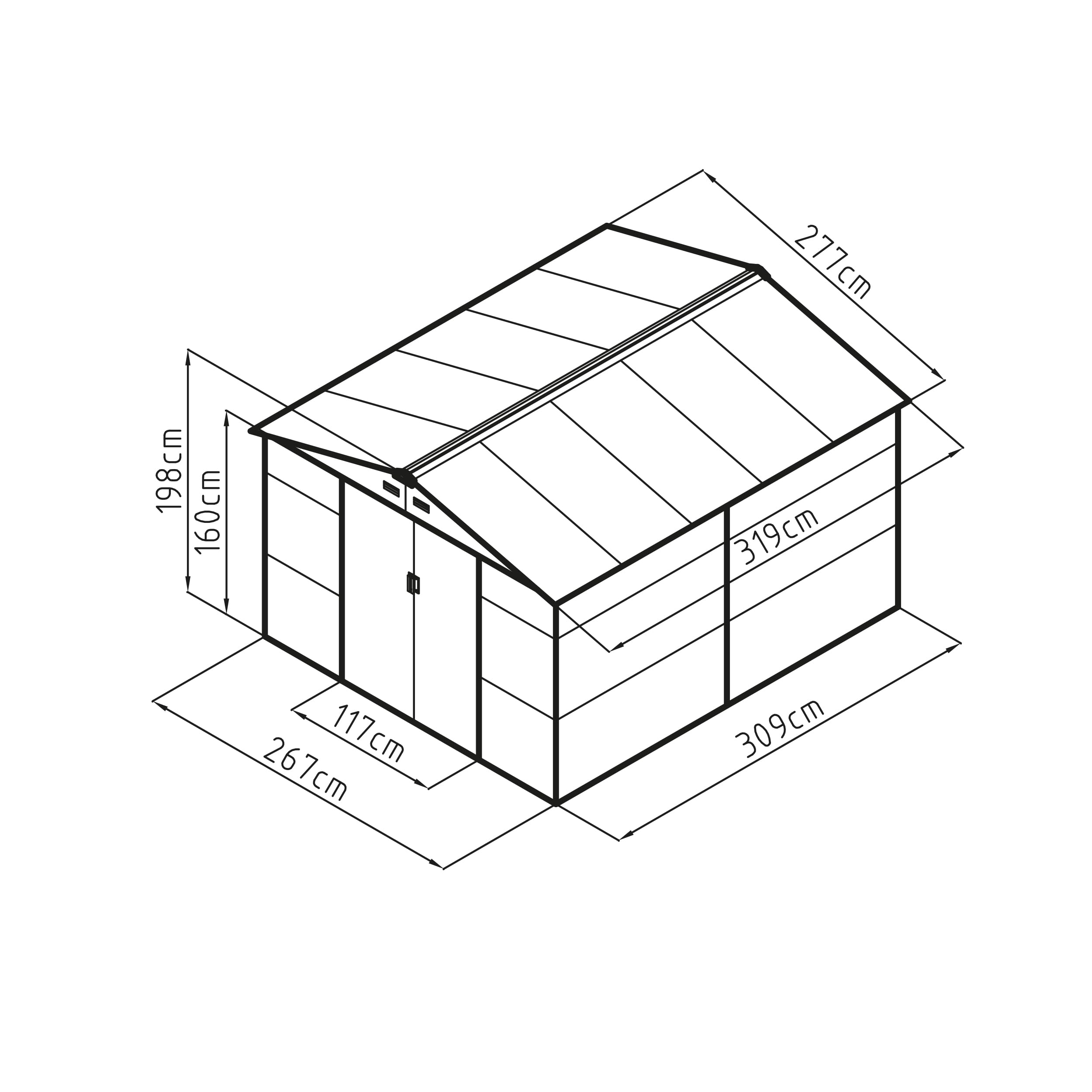 Domek ogrodowy G21 GAH 884-277 x 319 cm, szary, szopa na maszt, domek na narzędzia – łatwy montaż, 8,8 m²