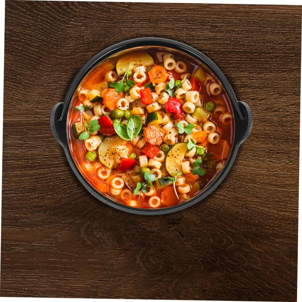 PRETYZOOM Cast Iron Dutch Oven Large Pot for Cooking Outdoor Hotpot Cauldron Pot Camping Pans Soup Cauldron Cast Iron Black