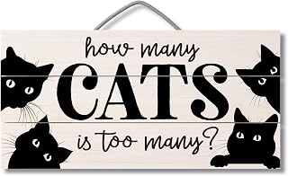 How Many Cats Pet Inspired Decorative Slatted Pallet Wood Sign 12" x 6" Made in the USA