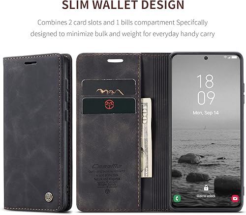 Miniatura 2 de Kowauri Funda para Samsung Galaxy S23, diseño clásico de piel con cierre magnético, con ranura para tarjetero, a prueba de golpes, funda protectora