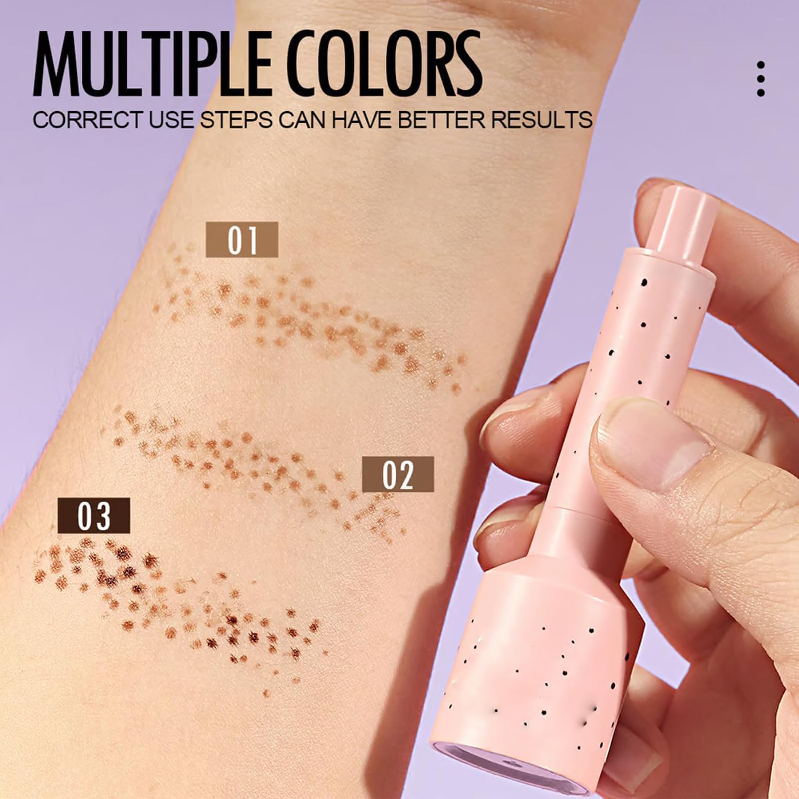 Faux Freckle Stamp Pen, Go with the Faux Freckle Stamp, Waterproof Freckle Makeup for Face, Long-Lasting Quick-Drying Realistic Freckle Stamp, Create a Natural Look,Easy To Use (Light*2PCS)
