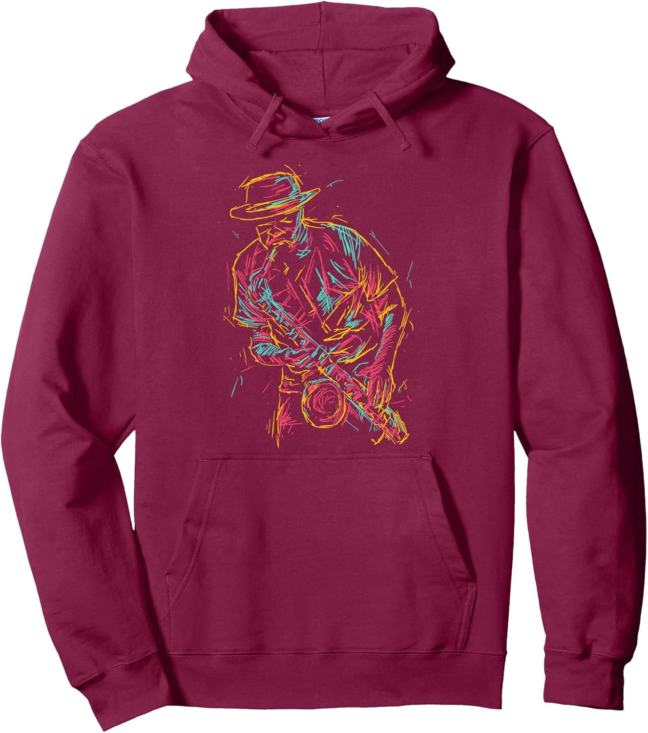 Saxophone player abstract art Pullover Hoodie