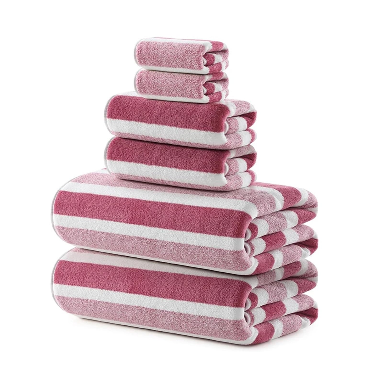 Generico Set di Asciugamani da Bagno Morbidi 6 Pezzi, assorbenti, Perfetti for i bagni Famiglia e Gli Elementi Essenziali for la casa(Pink)