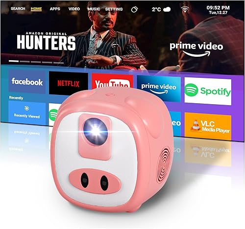 Peggy Pro Proyector portátil 2024 4K, proyector EGOBAS Peggy Pro con Wifi Bluetooth 300 ANSI Auto Keystone Speaker, proyector 5G WiFi para el hogar