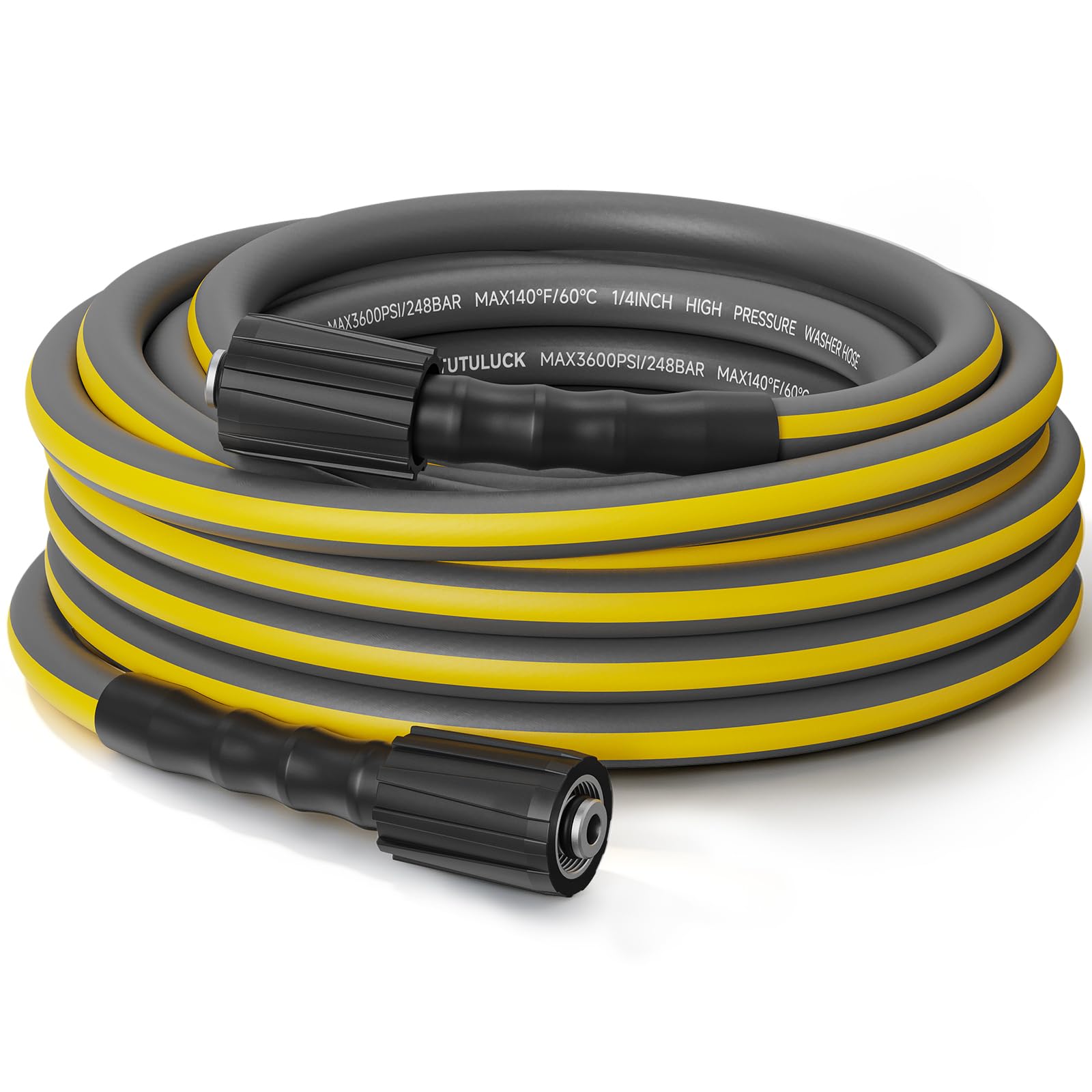 Pressure Washer Hose Flexible 25ft, 1/4",M22 14/15mm, 3600PSI