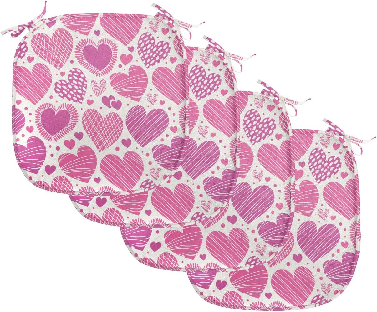 ABAKUHAUS Valentines Pink Romantic Dining Chair Cushions Decorative