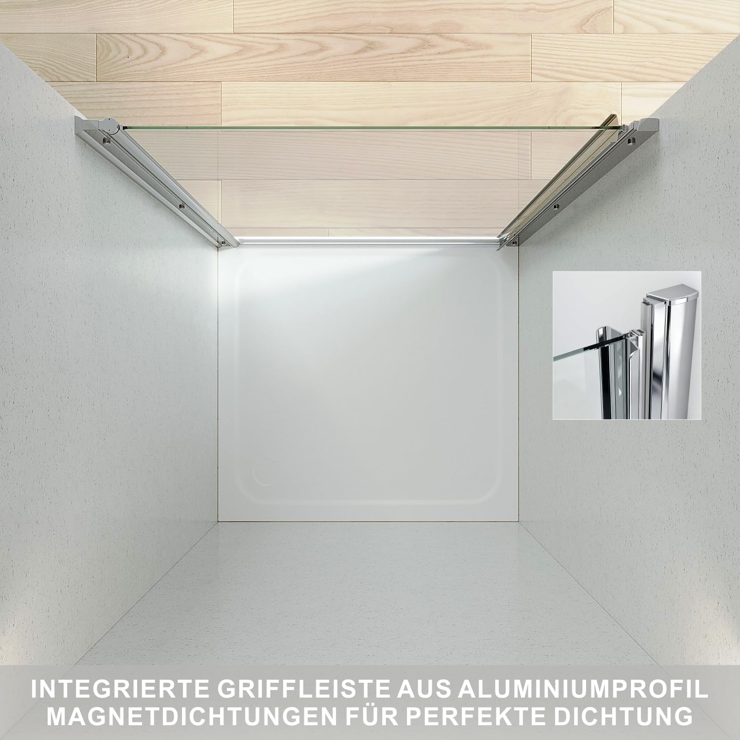 Duschtür Glas 85 cm Pendeltür Dusche Nischentür rahmenlos