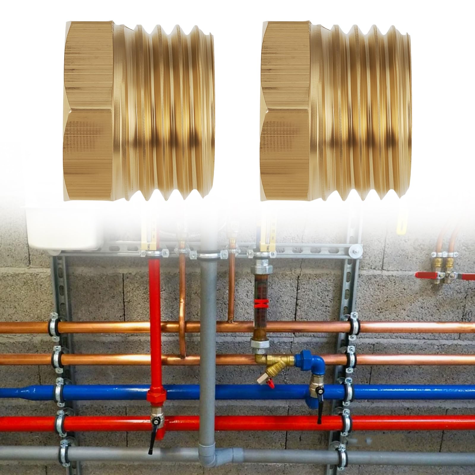 SG Store Lot de 2 adaptateurs réducteurs en laiton M14 x 1,5 mâle vers M10 x 1 femelle pour tuyaux de plomberie