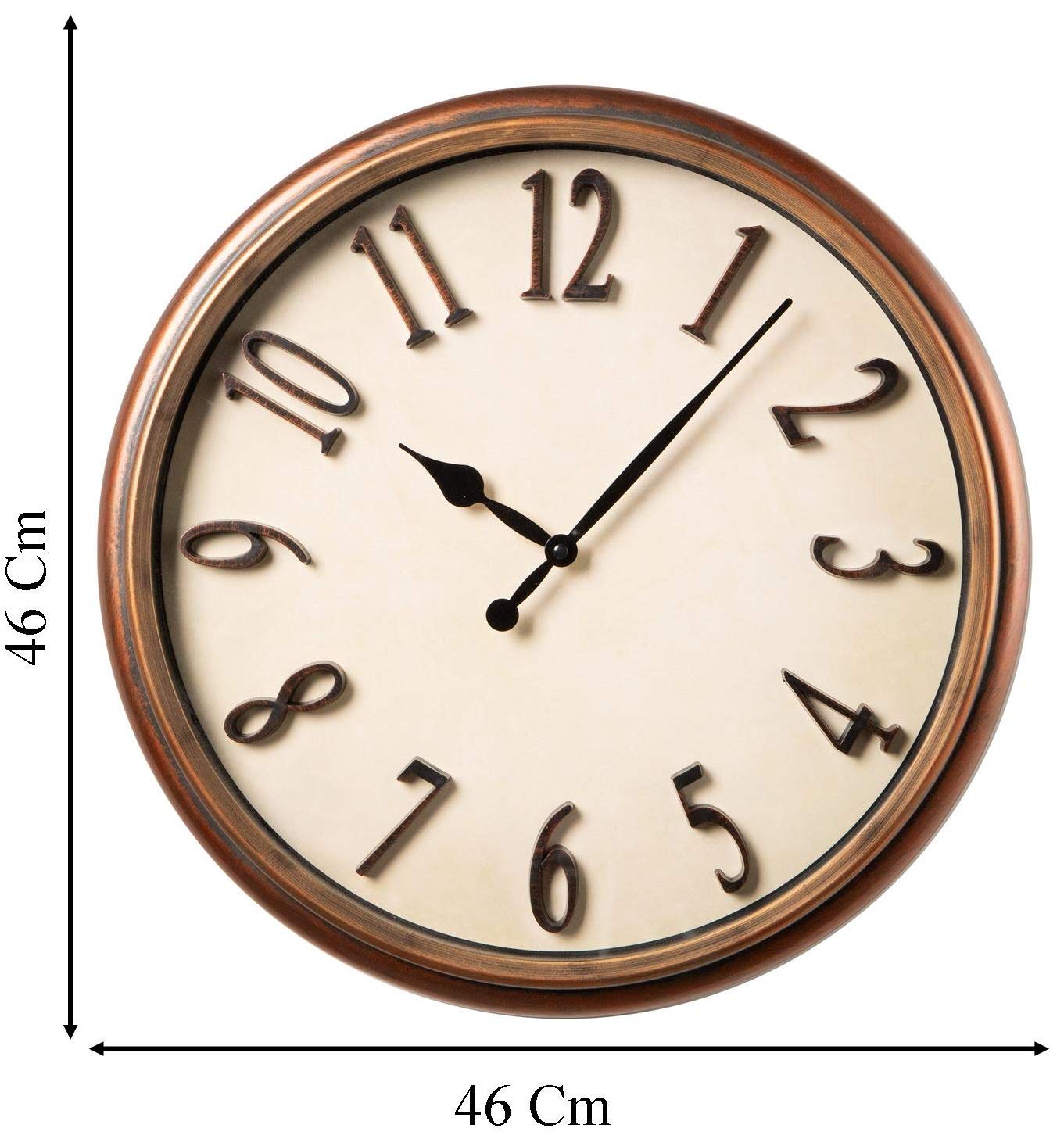 Orologio da parete rotondo in legno vintage silenzioso da 12 pollici
