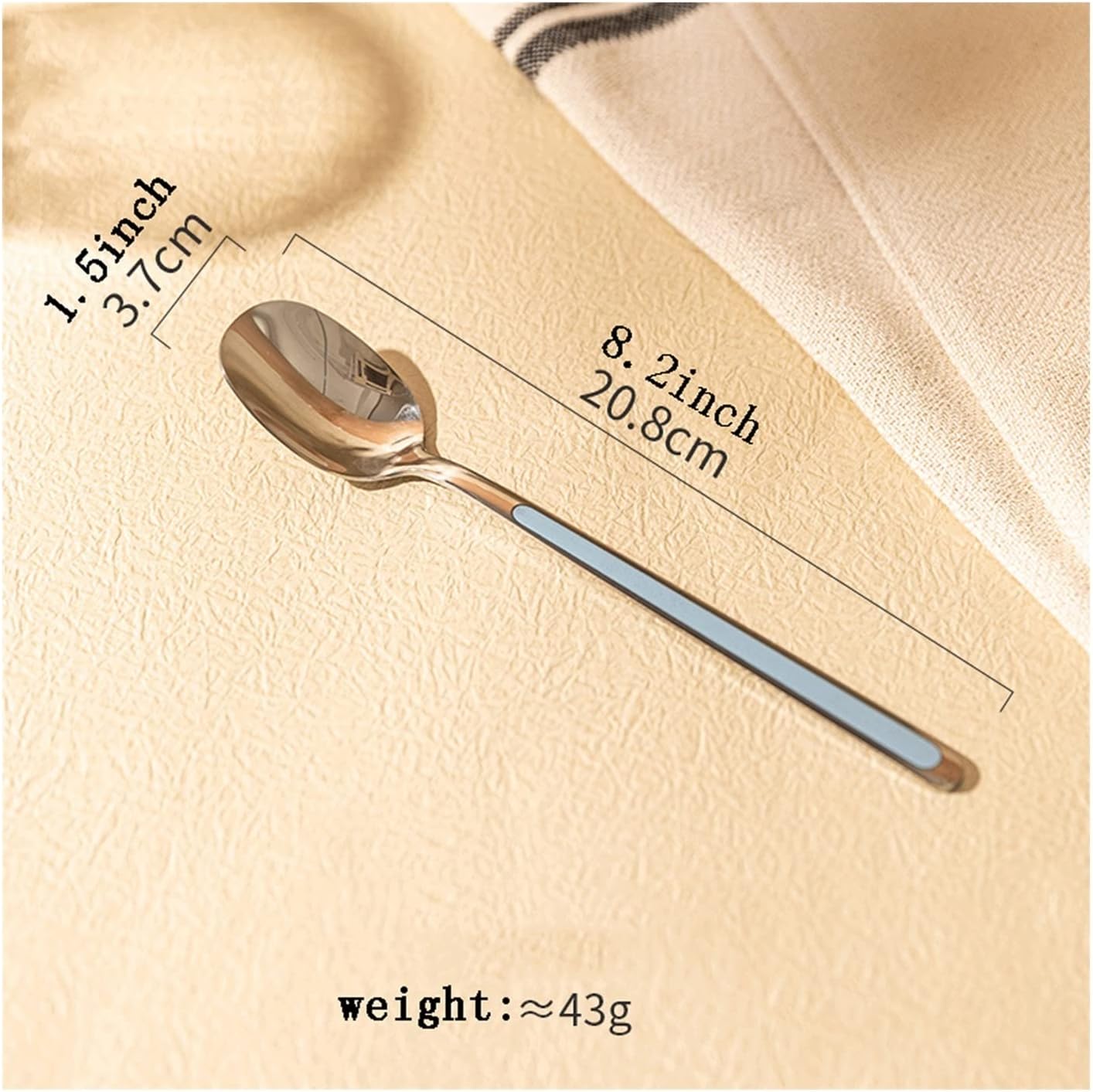 Dinner Spoon Stainless Steel Spoon Household Soup Spoon Long Handle Rice Spoon Delicate Bright Spoon Long-Handled Spoon (Color : Black) (Gray)