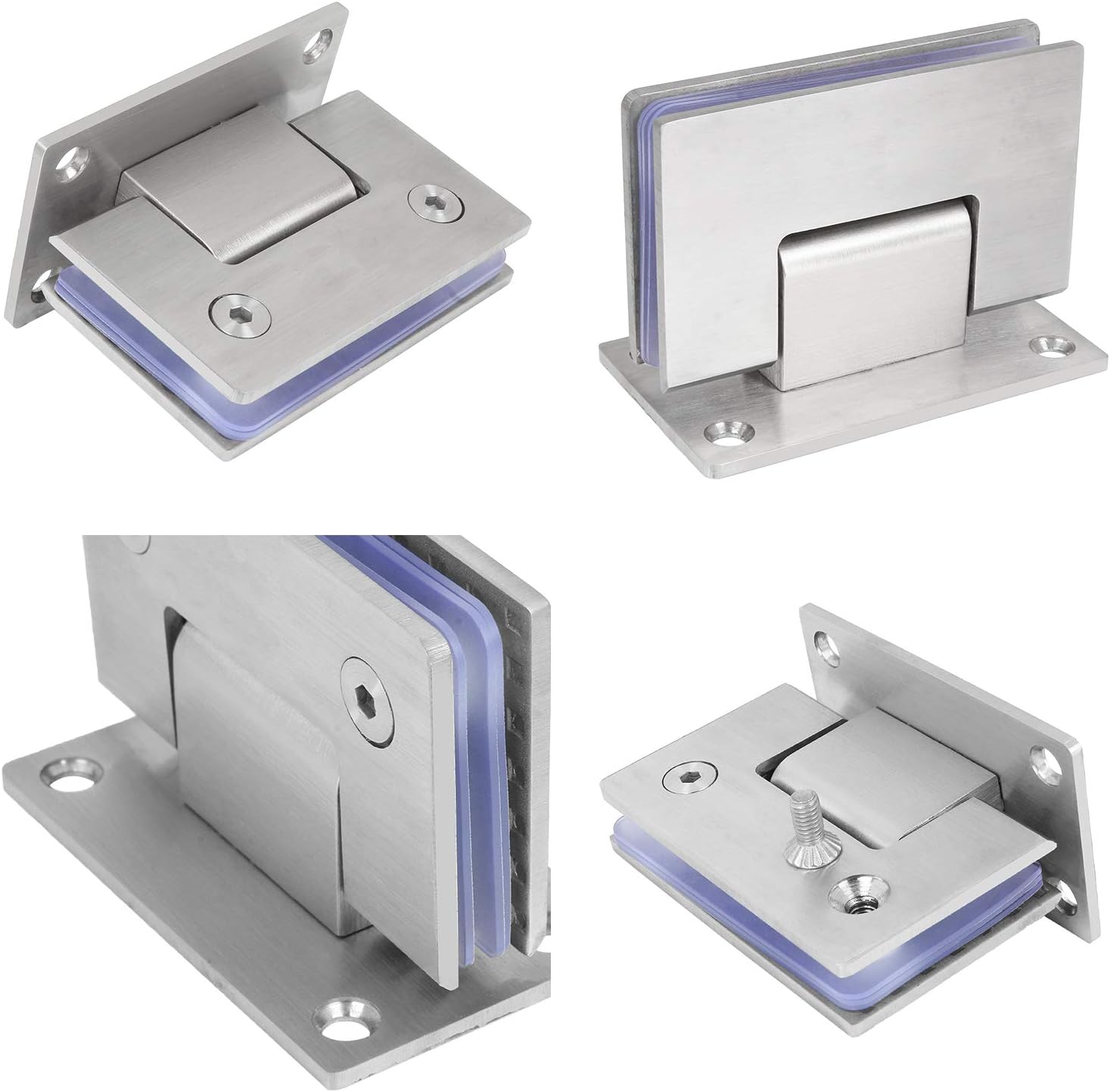 2PACK 90 Degree Shower Door Hinges, Heavy Duty Frameless Glass Door Hinges Stainless Steel Bathroom Gate Clamp for 8-12 mm Toughened Glass, Rust & Corrosion Resistance