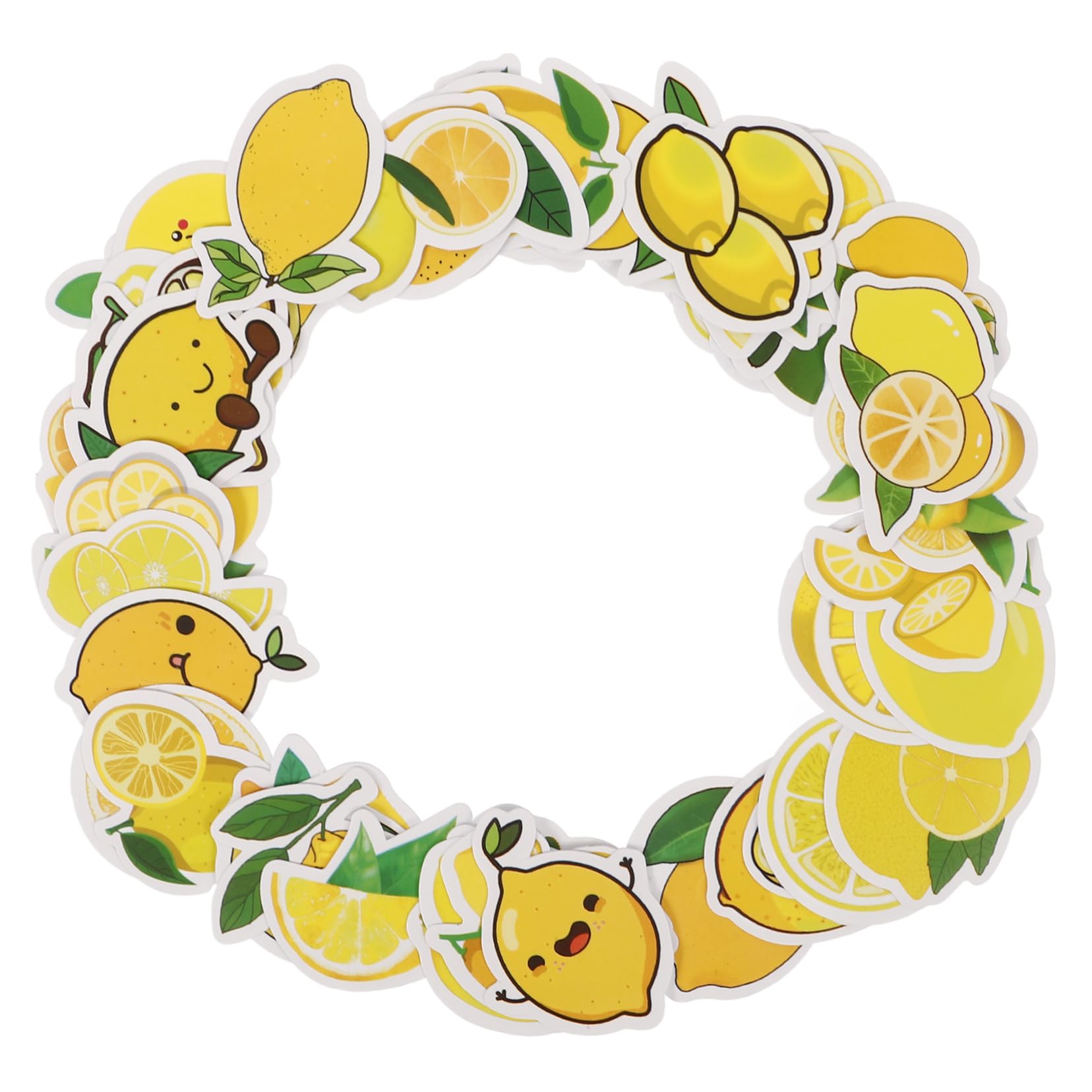 50 Pegatinas de Limón Adorables para Cuadernos y Laptops, Autoadhesivas, Variedad de Diseños Decorativos para Crear y Decorar Tus Proyectos