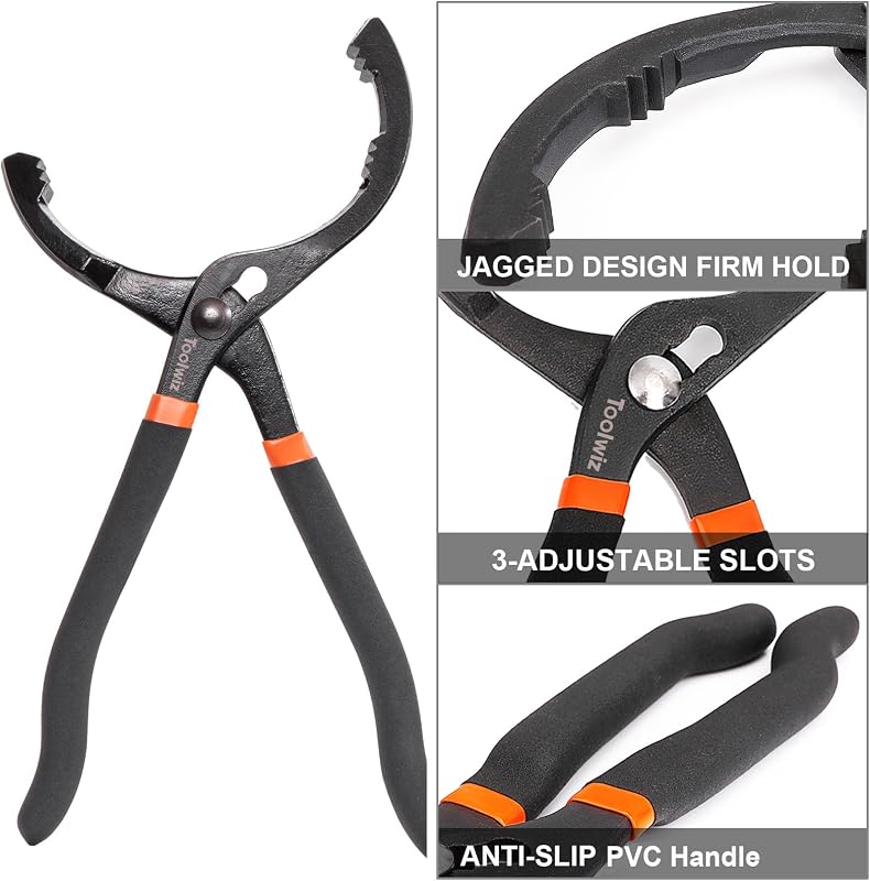Toolwiz Olajszűrő Kulcs és Fogó Szett (2 db) Univerzális Olajcsere Szerszám 64-116 mm Szűrőkhöz Autó Motor Karbantartás