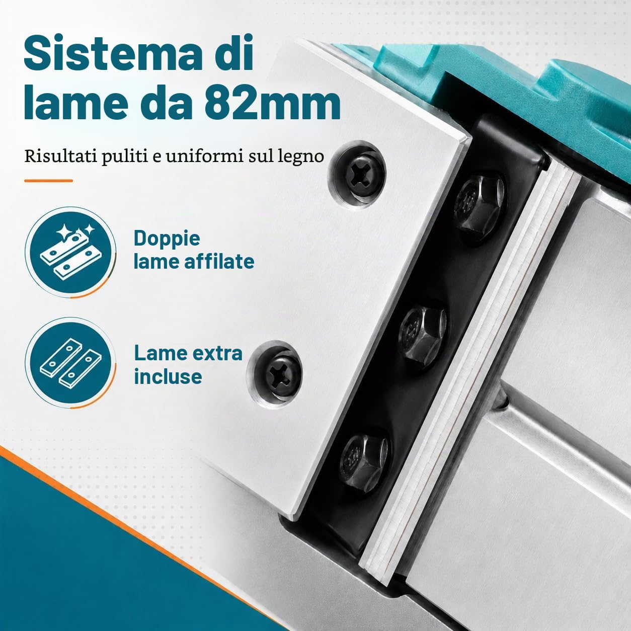KATSU FIT-BAT 21V Pialla Elettrica a Batteria, 15000RPM Piallatrice, Larghezza di Piallatura da 82mm e Profondità da 2mm, Lame Extra Incluse, senza Batteria o Caricabatterie 102781